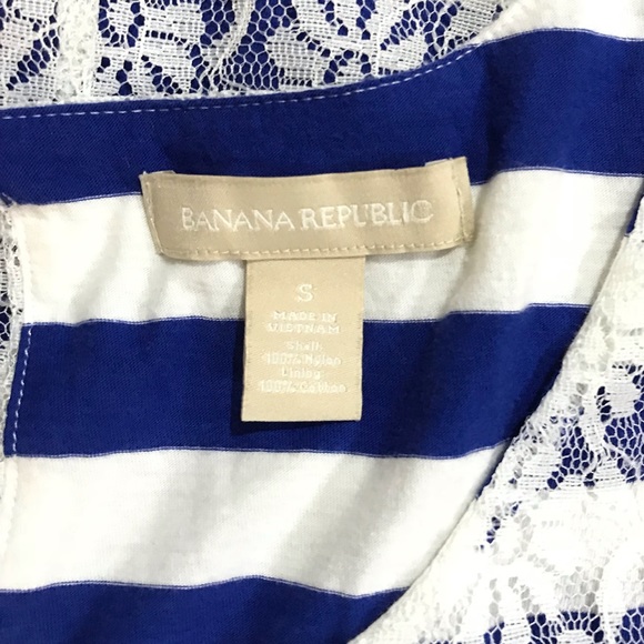 Banana Republic Lace Overlay Striped Tank Small - Picture 5 of 6